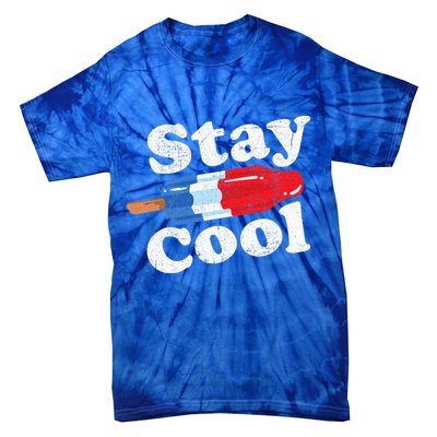 Summer Popsicle Stay Cool Funny Bomb Retro 80s Pop Gift Tie-Dye T-Shirt