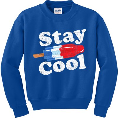 Summer Popsicle Stay Cool Funny Bomb Retro 80s Pop Gift Kids Sweatshirt
