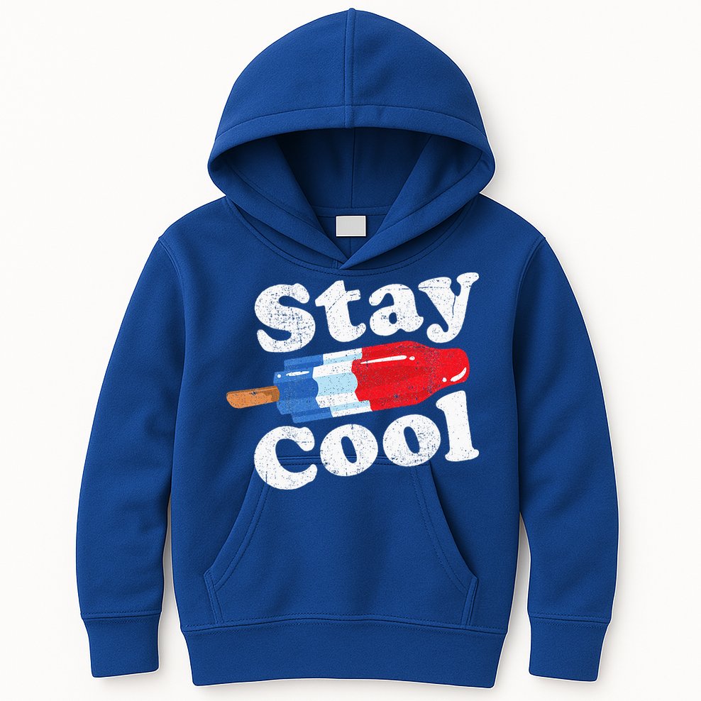 Summer Popsicle Stay Cool Funny Bomb Retro 80s Pop Gift Kids Hoodie
