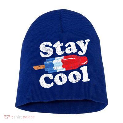 Summer Popsicle Stay Cool Funny Bomb Retro 80s Pop Gift Short Acrylic Beanie