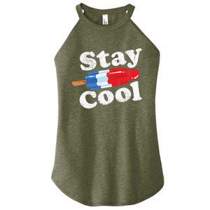 Summer Popsicle Stay Cool Funny Bomb Retro 80s Pop Gift Women's Perfect Tri Rocker Tank