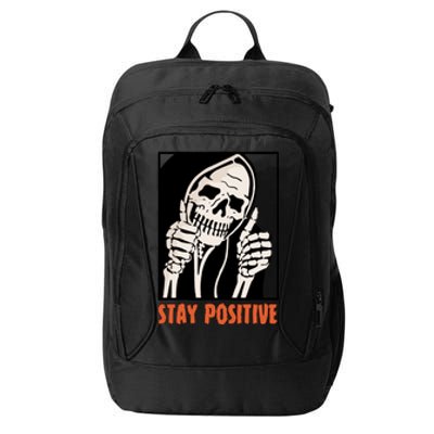 Stay Positive Skeleton Halloween Day Retro Halloween City Backpack