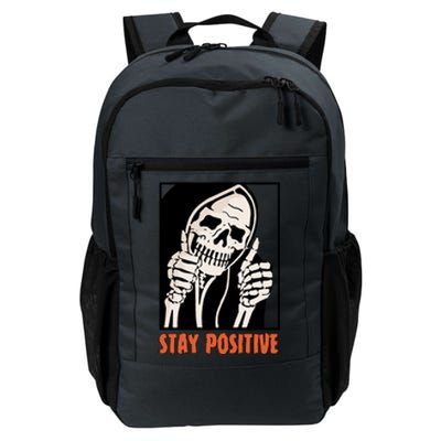 Stay Positive Skeleton Halloween Day Retro Halloween Daily Commute Backpack