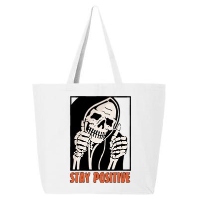 Stay Positive Skeleton Halloween Day Retro Halloween 25L Jumbo Tote