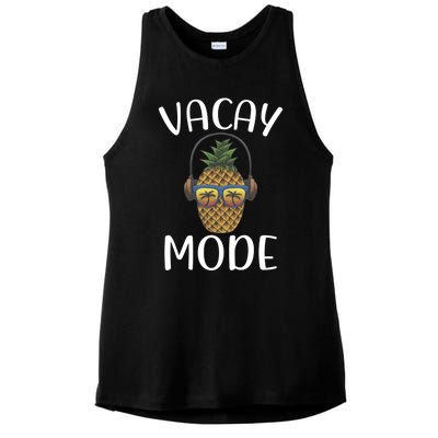 Summer Pineapple Sunrise Sunburn Sunset Repeat Vacay Mode Gift Ladies PosiCharge Tri-Blend Wicking Tank