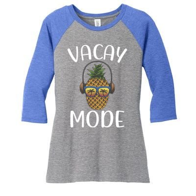 Summer Pineapple Sunrise Sunburn Sunset Repeat Vacay Mode Gift Women's Tri-Blend 3/4-Sleeve Raglan Shirt