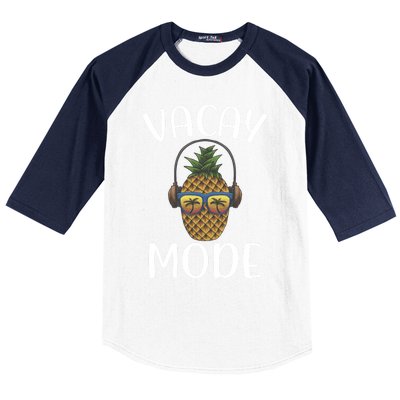 Summer Pineapple Sunrise Sunburn Sunset Repeat Vacay Mode Gift Baseball Sleeve Shirt