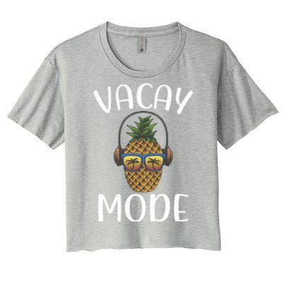 Summer Pineapple Sunrise Sunburn Sunset Repeat Vacay Mode Gift Women's Crop Top Tee