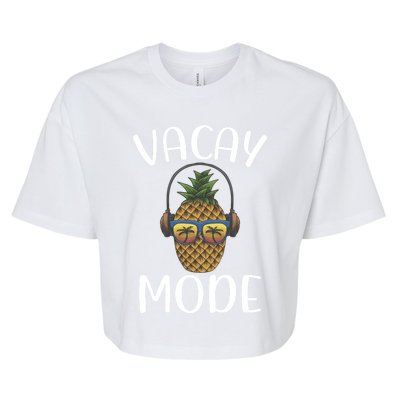 Summer Pineapple Sunrise Sunburn Sunset Repeat Vacay Mode Gift Bella+Canvas Jersey Crop Tee