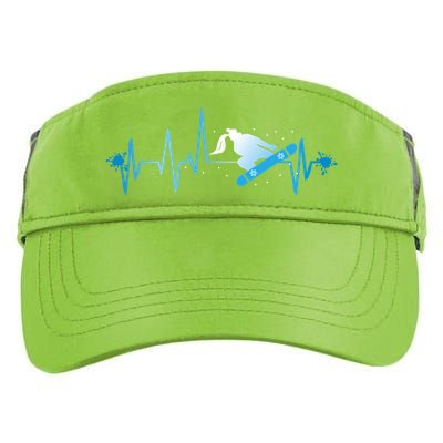 Snowboard Print Snowboard Heart Beat Ski Season Gift Adult Drive Performance Visor