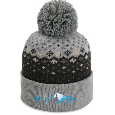 Snowboard Print Snowboard Heart Beat Ski Season Gift The Baniff Cuffed Pom Beanie