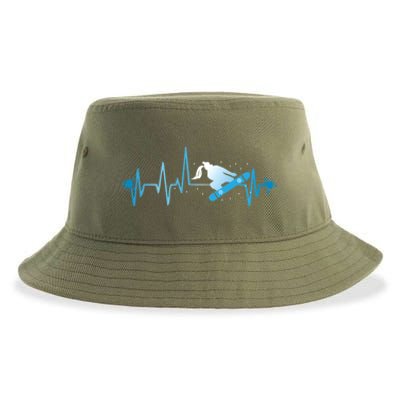 Snowboard Print Snowboard Heart Beat Ski Season Gift Sustainable Bucket Hat