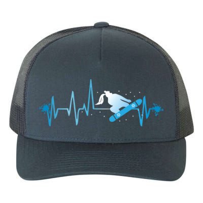 Snowboard Print Snowboard Heart Beat Ski Season Gift Yupoong Adult 5-Panel Trucker Hat