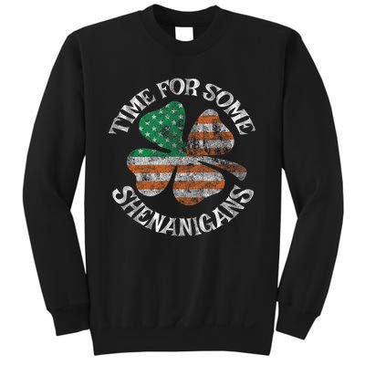 St. Patrick S Time For Some Shenanigans Irish American Flag Sweatshirt