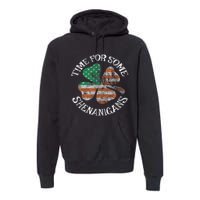 St. Patrick S Time For Some Shenanigans Irish American Flag Premium Hoodie