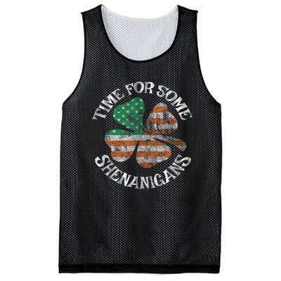 St. Patrick S Time For Some Shenanigans Irish American Flag Mesh Reversible Basketball Jersey Tank