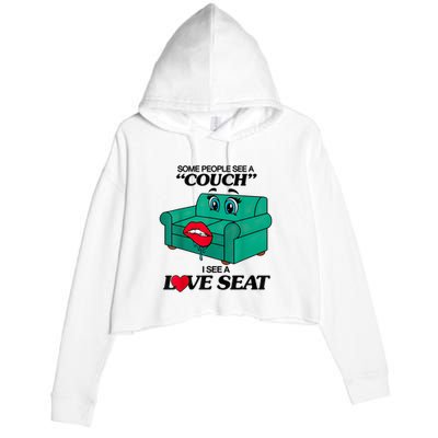 Some People See A Couch I See A Love Seat Crop Fleece Hoodie