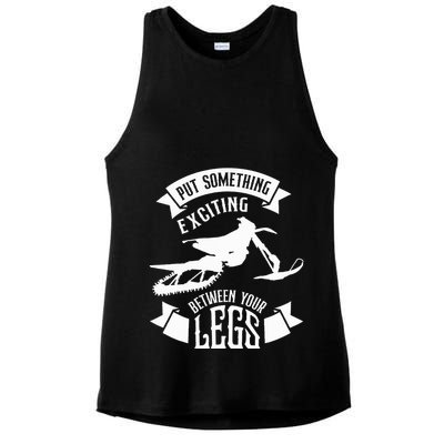 Snowmobile Put Something Exciting Between Your Legs W Ladies PosiCharge Tri-Blend Wicking Tank