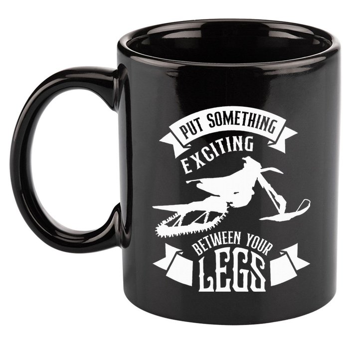 Snowmobile Put Something Exciting Between Your Legs W 11oz C Handle Ceramic Mug