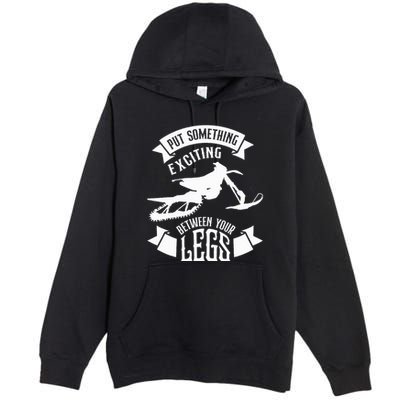 Snowmobile Put Something Exciting Between Your Legs W Premium Pullover Hoodie