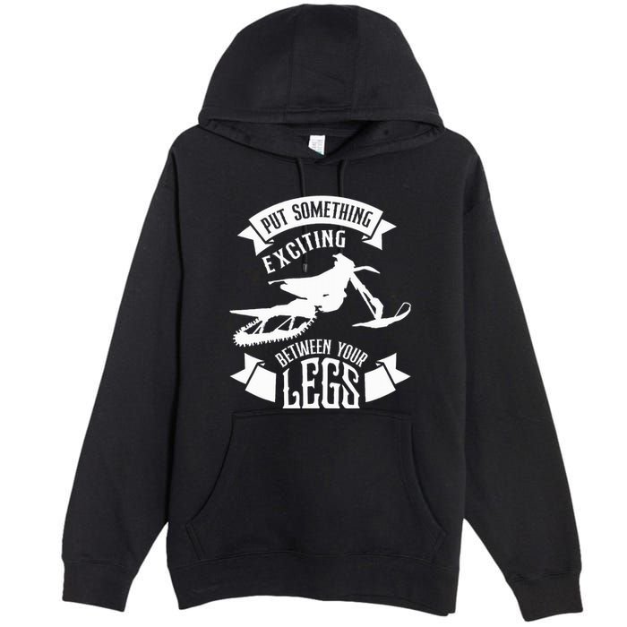 Snowmobile Put Something Exciting Between Your Legs W Premium Pullover Hoodie