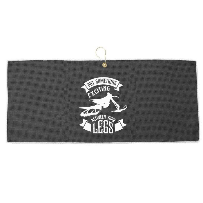 Snowmobile Put Something Exciting Between Your Legs W Large Microfiber Waffle Golf Towel
