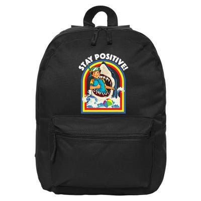 Stay Positive Shark Lover Wildlife Ocean Sea 16 in Basic Backpack