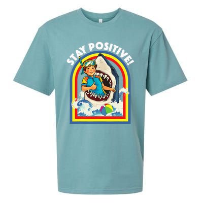 Stay Positive Shark Lover Wildlife Ocean Sea Sueded Cloud Jersey T-Shirt