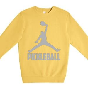 Silver Pickleball Sports Logo Premium Crewneck Sweatshirt