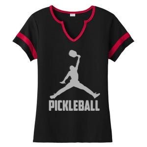 Silver Pickleball Sports Logo Ladies Halftime Notch Neck Tee