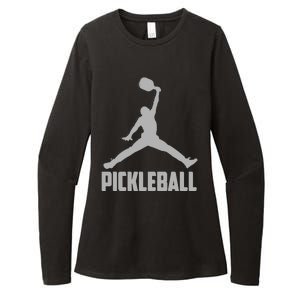 Silver Pickleball Sports Logo Womens CVC Long Sleeve Shirt