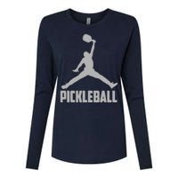 Silver Pickleball Sports Logo Womens Cotton Relaxed Long Sleeve T-Shirt