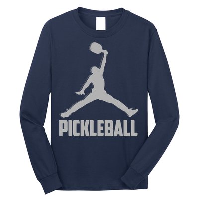 Silver Pickleball Sports Logo Long Sleeve Shirt