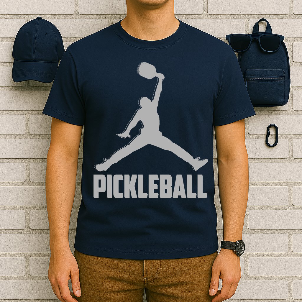 Silver Pickleball Sports Logo T-Shirt