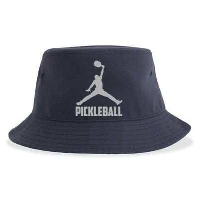 Silver Pickleball Sports Logo Sustainable Bucket Hat