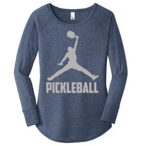 Silver Pickleball Sports Logo Women's Perfect Tri Tunic Long Sleeve Shirt