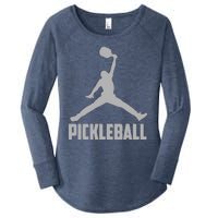 Silver Pickleball Sports Logo Women's Perfect Tri Tunic Long Sleeve Shirt