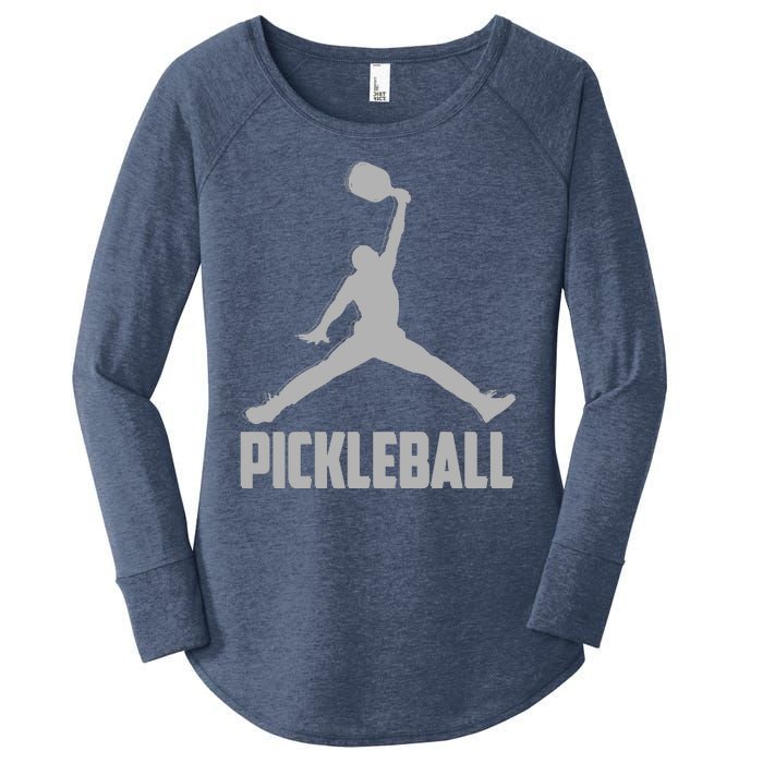 Silver Pickleball Sports Logo Women's Perfect Tri Tunic Long Sleeve Shirt