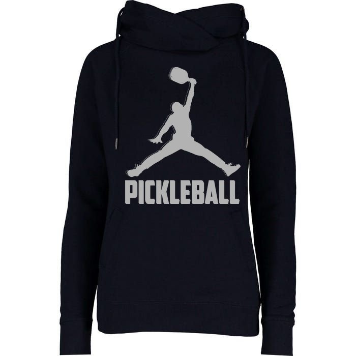 Silver Pickleball Sports Logo Womens Funnel Neck Pullover Hood