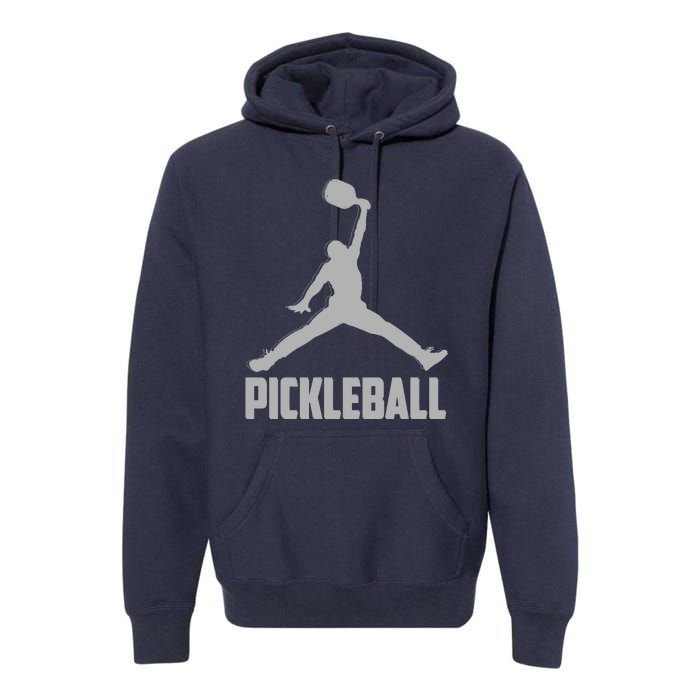 Silver Pickleball Sports Logo Premium Hoodie