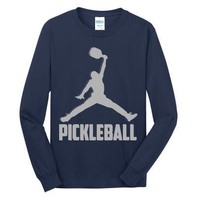 Silver Pickleball Sports Logo Tall Long Sleeve T-Shirt