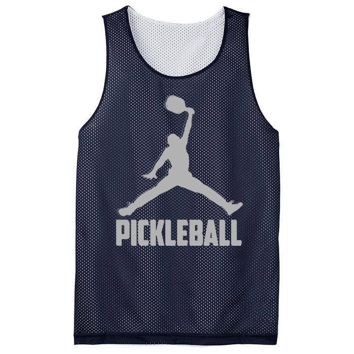 Silver Pickleball Sports Logo Mesh Reversible Basketball Jersey Tank