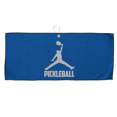 Silver Pickleball Sports Logo Large Microfiber Waffle Golf Towel