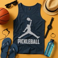 Silver Pickleball Sports Logo Tank Top