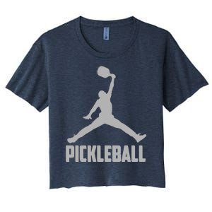 Silver Pickleball Sports Logo Women's Crop Top Tee