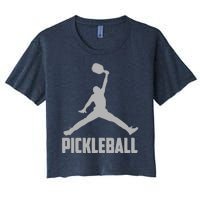 Silver Pickleball Sports Logo Women's Crop Top Tee