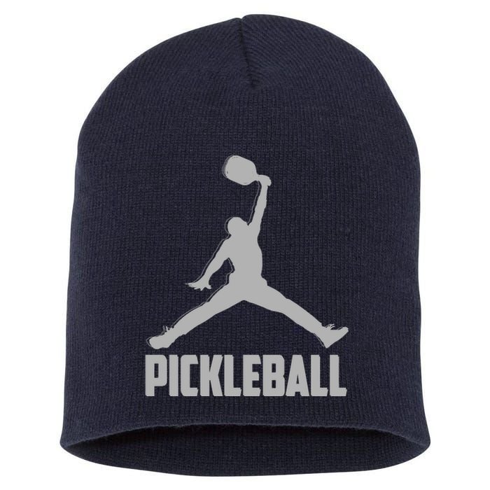 Silver Pickleball Sports Logo Short Acrylic Beanie