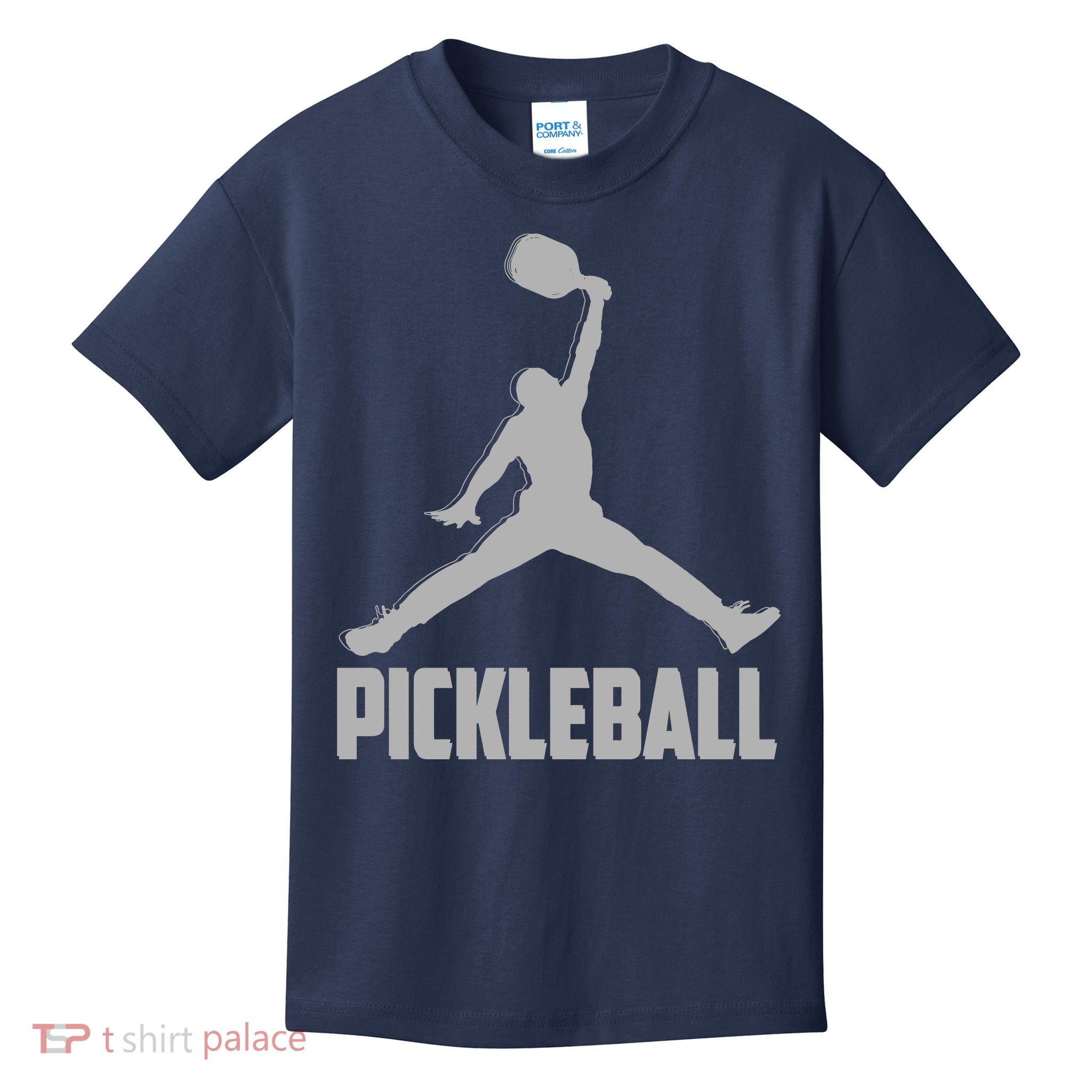 Silver Pickleball Sports Logo Kids T-Shirt