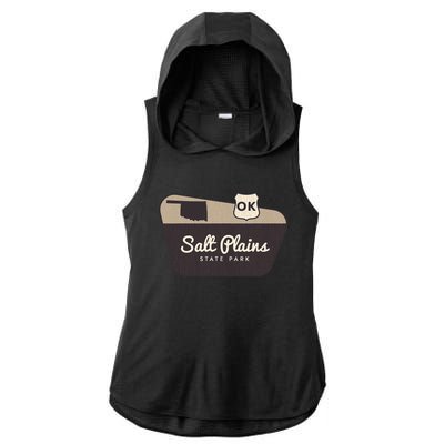 Salt Plains State Park Oklahoma Welcome Sign Vacation Ladies PosiCharge Tri-Blend Wicking Draft Hoodie Tank