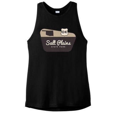 Salt Plains State Park Oklahoma Welcome Sign Vacation Ladies PosiCharge Tri-Blend Wicking Tank